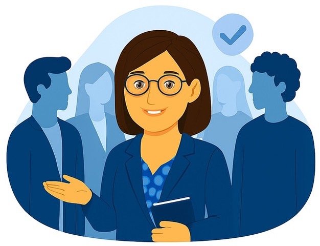 MDHL Conseils souriante avec un carnet à la main