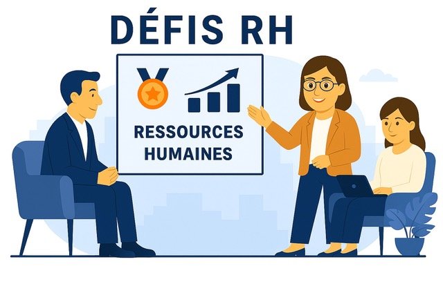 Un coach professionnel explique à un dirigeant comment relever ses défis en ressources humaines