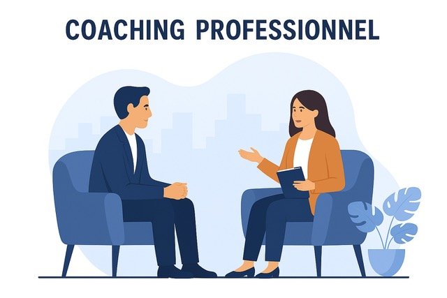 seance-coaching-professionnel Une coach professionnelle avec un carnet est assise face à son coaché